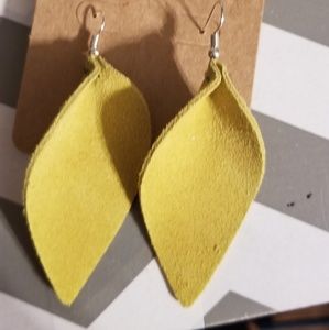 Mustard Leaf Drop Earrings